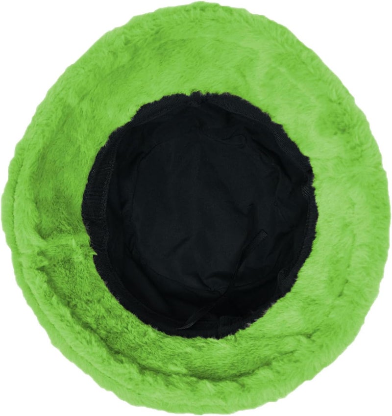 Glory Max Winter Fluffy Plush Bucket Hat Cozy Faux Fur Wide Brim Adjustable Size for Women - Image 3